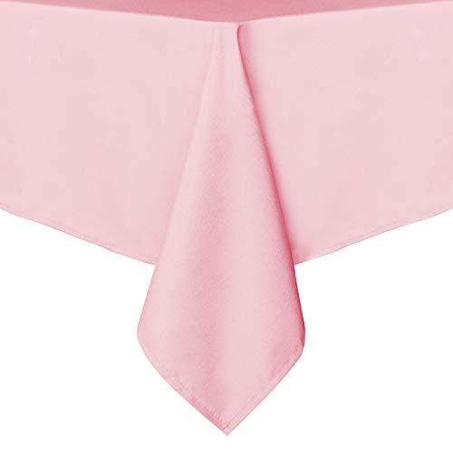 sancua Rectangle Tablecloth - 60 x 102 Inch - Stain and Wrinkle Resistant Washable Polyester Table Cloth, Decorative Fabric Table Cover for Dining Tables, Buffet Parties and Camping, Pink