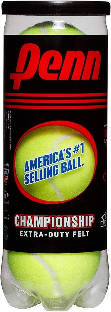 Penn Championship Tennis Balls - Extra Duty Felt Pressurized Tennis Balls - 6 Cans, 18 Balls, One Size