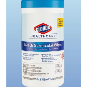 Clorox Healthcare Bleach Germicidal Wipes, 150/Can