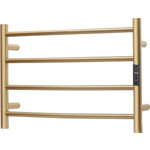 Electric Towel Warmer with Voice Control for Alexa & Google Home,TUYA-Wall-Mounted Bathroom Heating Towel Rack,Stainless Steel Material,16.54x23.52x5.5in,Plug-in,Brushed Gold,4 Bars