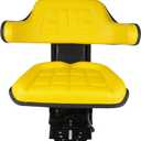 Yellow Universal Adjustable Tractor Suspension Seat with Tilt Waffle Style Fits for John Deere 1020 1530 2020 2030 2040 2155 2280 5210 Shock Absorption Alloy Steel PVC