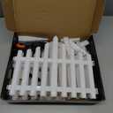 Hopolon 8 Pack White Picket Fence for Garden, 11.1in (H) X 9.1ft (L) Garden Fence Border with 144 Led Solar Lights and Remote, Decorative Mini Pocket Fence for Small Flower Path Tree Yard Pet Barrier
