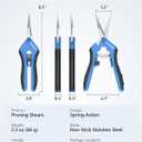 Fondwell 6.5" Pruning Shears Trimming Scissors: 2 Pack of Small Garden Snips with Micro Tip - Plant Clippers of High Cutting Efficiency