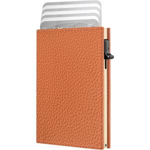 Women's Small Wallet - 2026 Trendy Vibrant Orange, RFID Blocking Smart Metal Pop Up Card Holder, Ultra Slim Fits Most Bags & Pockets, Holds 11+ Cards 10+ Bills, Gift for Her