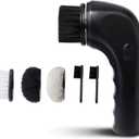 Electric Shoe Cleaner Brush, Electric Shoe Polisher Brush Shoe Shiner Dust Cleaner Portable USB Leather Cleaner Care Kit for Leather Shoes Sneaker (Dull Black)