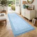 70x24 Long Bathroom Rugs Washable Non Slip, Light Blue Bath Mat for Bathroom Floor Tub, Soft Absorbent Quick Dry Mats for Shower, Bathtub,Home Decor