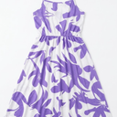 Amélie Blossom Violet-Neck Maxi Dress, XXL