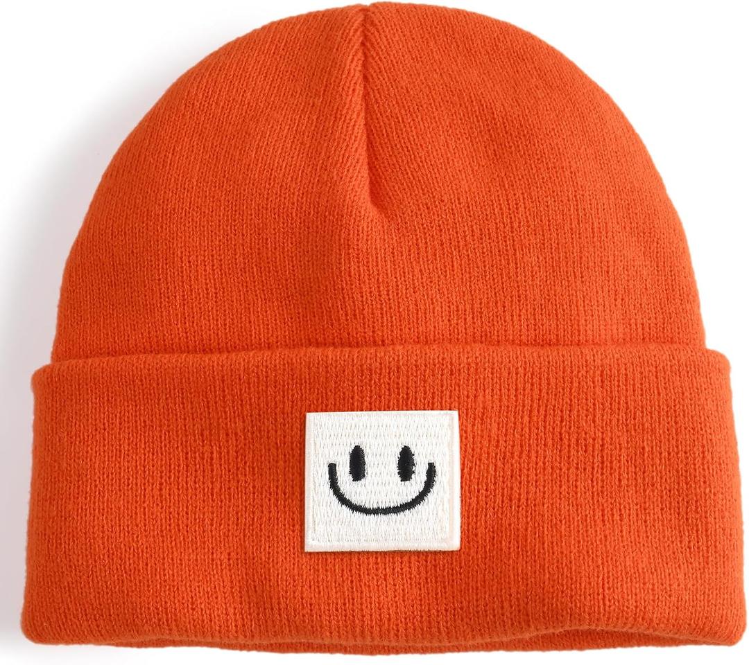 FURTALK Baby Beanie Knitted Hats Boys Girls Toddler Kids Winter Soft Warm Skull Cap (0-6 Months, Orange)