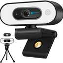 Svcouok 1080P USB Camera for Switch 2/ PC, Ring Light & 3-Level Brightness - Streaming Camera with Built-in Mic, Tripod & Plug&Play for Zoom/Skype/Facetime, PC/Mac/Laptop