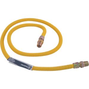 Eastman 60 Inch x 1/2 Inch OD Flexible Gas Line Connector with (2) 1/2 Inch MIP Fitting Ends for Natural Gas and Liquid Propane, Stainless Steel, Yellow, 20YE505060B