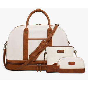 Weekender Bag for Women Canvas Overnight Bag Large Travel Tote Bag Carry on Shoulder Duffle Bag With Shoe Compartment,Perfect for Travel/Daily Use/Birthday Gift
