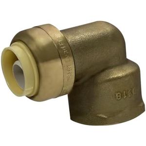 XFITTING Push Fit 1/2 Inch x 3/4 Inch Female NPT Elbow, 1/2 in x 3/4 in Inch Push Fit Female Elbow, 27-4-5=2XX, 2 Pieces