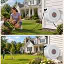 5/8 in 100ft Retractable Garden Hose Reel with Any-Length Lock Slow Auto Rewind Heavy Duty Water Hose Reel With 9-Pattern Nozzle 180 Swivel Bracket UV Resistant Wall Mounted Hose Reel for Outside