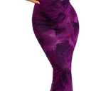 PRETTYGARDEN Women's Bodycon Maxi Dress Fall Spring Fashion Long Sleeve Floral Print Tight Fitted Party Club Ruched Dresses (S)