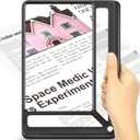 5X Full Page Magnifying Glass for Reading, Lightweight Rectangular Magnifier Provides Large Book Page Viewing Area, Upgraded Handheld Magnifier for Reading Small Prints for Seniors, Low Vision (Black)