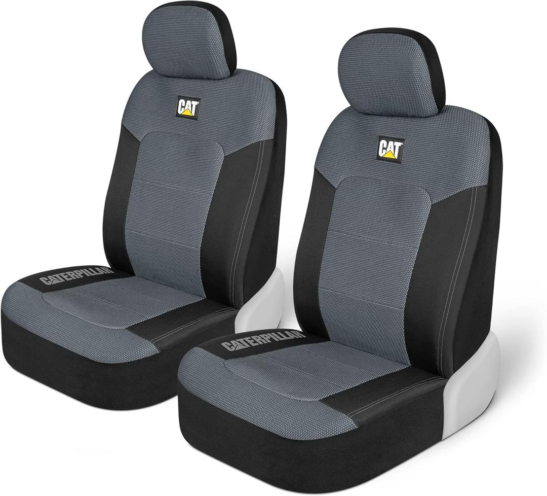 Cat MeshFlex Automotive Seat Covers for Cars Trucks and SUVs Gray Car Seat Covers for Front Seats, Truck Seat Protectors with Comfortable Mesh Back, Set of 2