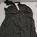 REORIA Women's Sexy Mini Dress Halter Sleeveless Backless Bodycon Criss Cross Ruched Short Dresses Party Night Club Outfits (Large, Black Onyx)