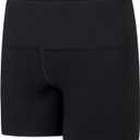 Gnainach Girls Athletic Shorts Size 4-14 Years Sparkle Solid High Waist Biker Dance Short for Kids Youth Volleyball Tumbling (Black)