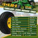 15x6.00-6 Tubeless Lawn Mower Tire and Wheel with 3/4" bearing bore, with 5/8 Bearings & Spacers, for John Deere Mower, Craftsman, Husqvarna Lawn Tractor, 570 lbs Capacity, 4 Ply, 1 Pack