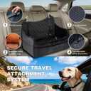 Dog Car Seat for Large Dogs up to 55 lbs, Heavy Duty Booster Seat | Reinforced pet car seat: safety tether, adjustable straps, waterproof Oxford fabric, anti-slip base for SUV, car & truck