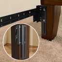 2 PCS #711 Bed Frame Bolt On to Hook On Conversion Brackets for Headboard or Footboard, Hook on Bed Rails Brackets, Extra Heavy Duty Hook Plate Adapter, Headboard Attachment Kit with Hardware, Black