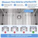 Stainless Steel Kitchen Sink Grid – 24-3/4” x 15-5/8” Sink Protector for Single Bowl Sinks – Rear Drain with Corner Radius 3/8", Durable Sink Grate & Drying Rack for Glassware