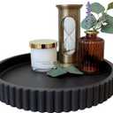 OAKOA Concrete Black Tray for Coffee Table - Round Black Decorative Tray for Table Decor - Bandejas Decorativas para La Sala - Coffee Table Centerpiece