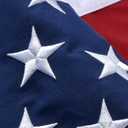 3x5 FT American Flags for Outside - Heavy Duty Polyester US Flag with Embroidered Stars & Sewn Stripes, Brass Grommets - Vibrant Outdoor USA Flags for All Weather