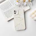 NITITOP Compatible with iPhone 12 Case Cute Aesthetic Cherry Blossom Pattern Design for Women Girls Soft TPU Shockproof Full Camera Protective Phone Cover - White