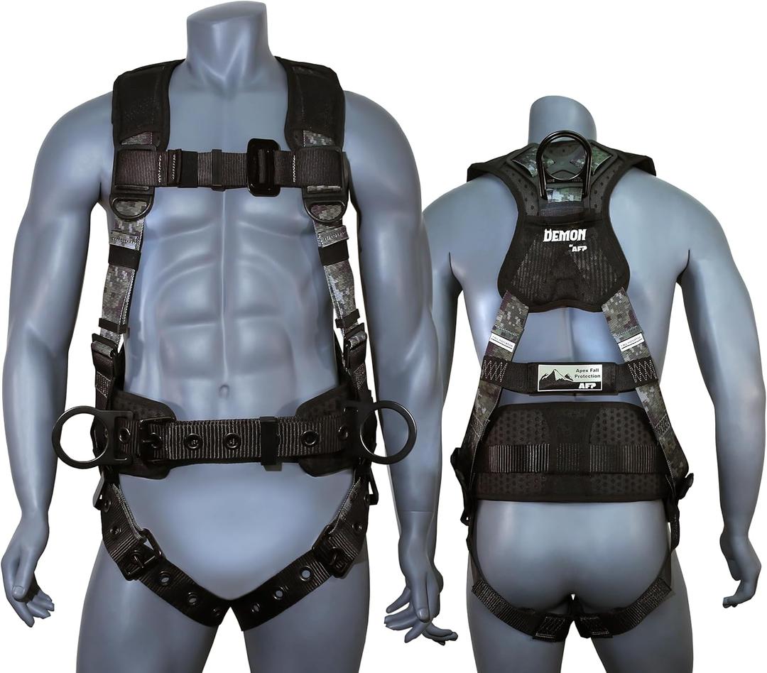 AFP Demon Fall Protection Comfortable Safety Harness (OSHA/ANSI PPE) (Large-Extra Large)