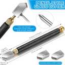 Mudder 6 Pieces Glass Cutter Tool Set Includes Pencil Style Cutting Tool 11.8 Inch/ 30 cm Adjustable Circular Cutter 2-20 mm Carbide Cutter Screwdriver Oil Dropper for Glass Tiles Mirror