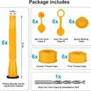 Gas Can Spout Replacement, Gas Can Nozzle Replacement, Upgraded (6Kit-Yellow) Includes 37 Accessories, Flexible Pour Nozzle Suitable for Most 1/2/5/10 Gal Oil Cans, Leak-proof Design