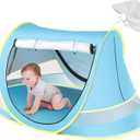 Baby Beach Tent with Baby Hat, Pop Up Toddler Travel Bed with Sun Hat for Boys or Girls, Sun Shade for Toddler Camping, Infant Portable Sun Shade, Summer Beach Baby
