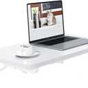TEAMIX Wall Mounted Folding Desk for Small Spaces, White Floating Shelf