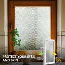 3D Stained Glass Window Film, Decorative Window Privacy Film for Bathroom,Front Door,Home, Sun Blocking Heat Control,Static Cling, Flowering Crab-Apple 23.6inch x 35.4inch