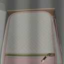 Quilted Vegan Leather Bible Cover, Color-Blocked Bible Cover Case for Women, Bible Carrying Case with Handle, Bible Study Supplies & Christian Gift for Women and Girls (White & Pink, TS/S)