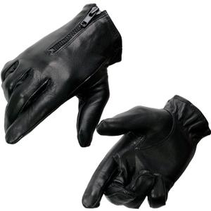Milwaukee Leather SH722 Women's Black Unlined Leather Lightweight Motorcycle Hand Gloves W/Wrist Zipper Closure (X-Large)