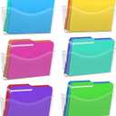 Kuntine.B 6 Pack Clear Single Pocket File Holder Hanging Wall Organizer, Wall Mount Mails Magazines Organizer for Office and Home