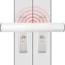 French Door Security Keyless French Patio Door Security Lock Aluminum Alloy Double Door Easy Install Double Door Handle Lock Only Works with 2 Horizontal Handles (with Alarm)