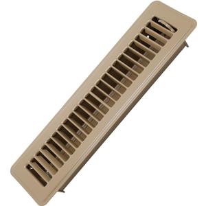 2" x 12" Floor Register - Heavy Duty Steel Walkable Floor Vents - Easy Adjust Air Supply Lever - Vent Covers for Home (Brown)