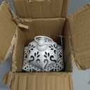 VELA LANTERNS 8.5" Small White Metal Decorative Moroccan Lantern Candle Holder Lamp - Indoor/Outdoor, Home Decor, Patio, Weddings, Ramadan Decor