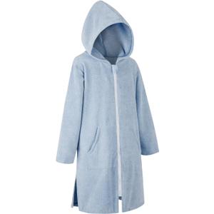 MissShorthair Hooded Towel Robe for Kid, Zipper Beach Cover Up, Swim Changing Robe for Boy, Girls Bath Towelling Poncho, Medium