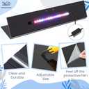 Sieral Aquarium Lids Polycarbonate Canopy with LED Light Without Center Brace Aquariums Cover Fish Tank Lid with a Hook Knife(Black,36x18in)