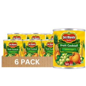 Del Monte Fruit Cocktail in Heavy Syrup, 30 oz. Cans (Pack of 6) (EXP 09/28/27)