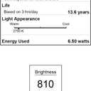 Westinghouse 5317500 6.5 Watt (60 Watt Equivalent) G40 Dimmable Clear Filament LED Light Bulb, Medium Base