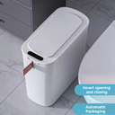 Automatic Small Bathroom Trash Can with Lid - Slim Motion Sensor Smart Trash Bin for Office Kitchen 2.6 Gallon, Touchless Trash Can
