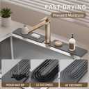 Faucet Mat for Kitchen Sink, Diatomite Stone Drying Sink Protectors, Bathroom Faucet Splash Guard, Quick Dry Water Absorbing, Non-Slip Tray for Kitchen Counter, Gray, 11.8" x 3.9" x 2pcs (Grey)