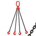 6 Ton Chain Sling 5/16 Inch x 5 Ft G80 Alloy Steel 4 Way Chain Slings Quadruple Leg Slings Lifting with 4 Safety Grab Hooks Lifting Slings Engine Chain Hoist Lifts