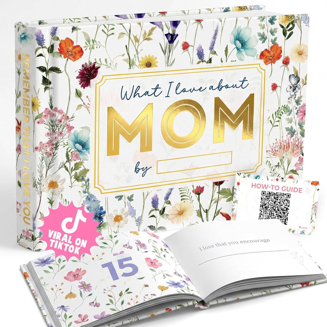 Mothers Day Gifts for Mom - What I Love About You Sentimental Book to Fill Out from Daughter Son - Personalized Hardcover Keepsake Fill in Blank Journal Mothers Day Gifts 2026