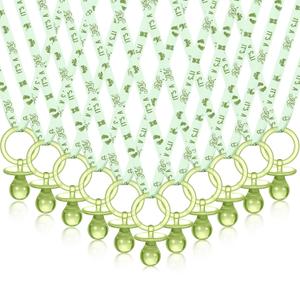 Junkin 60 Pieces Baby Shower Pacifiers Necklace Acrylic Pacifiers Necklace Charm for Baby Shower Party Favors Decorations, Women Style(Green)